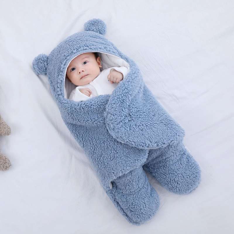 Ủ có chân gấu trắng lông cừu cho bé sơ sinh( Hàng Mới)