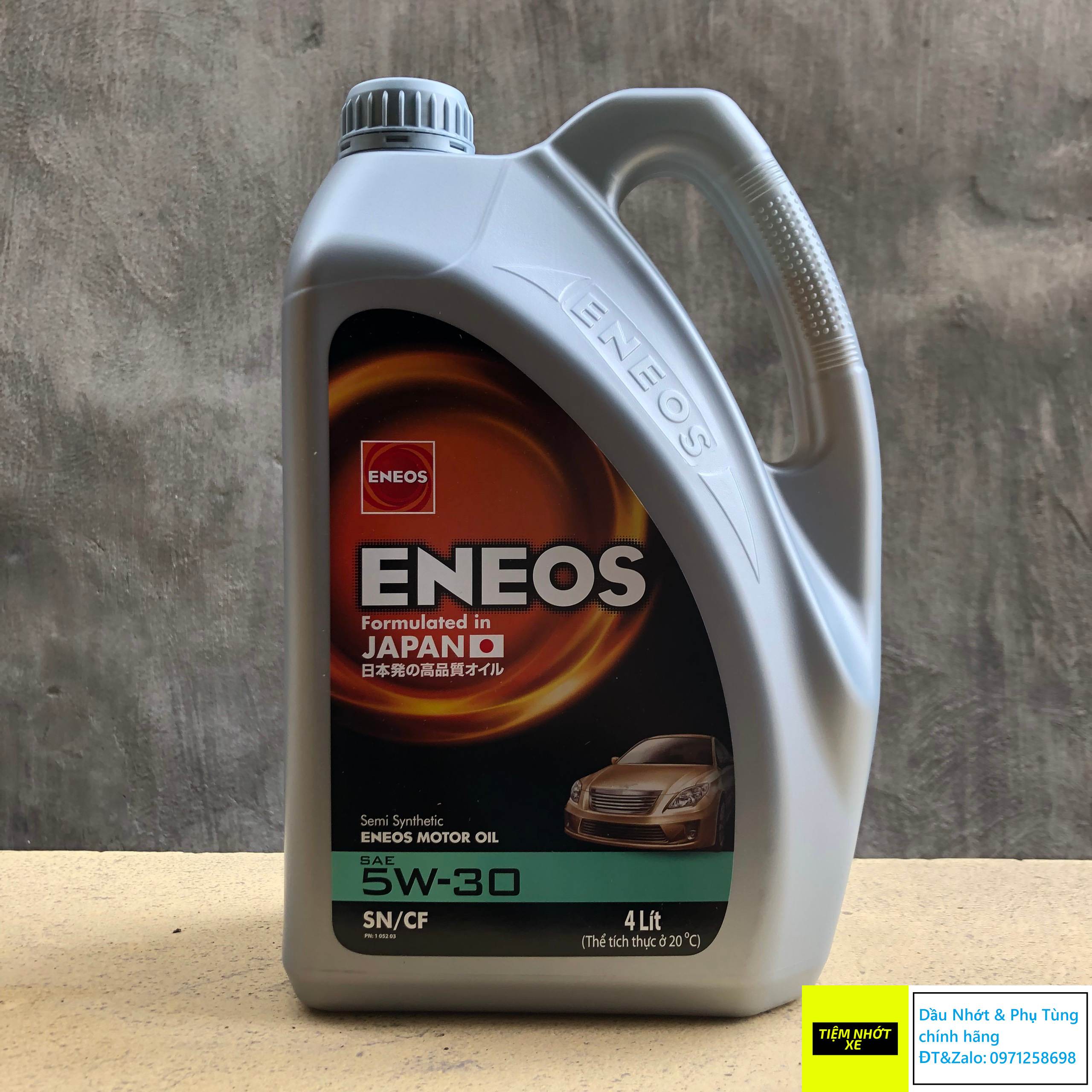 CHÍNH HÃNG  Dầu nhớt bán tổng hợp động cơ ô tô ENEOS SN CF 5w30  4L
