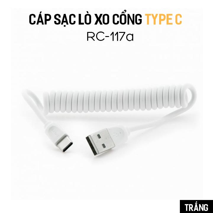 Cáp sạc lò xo Remax Rc-117a cổng Type C