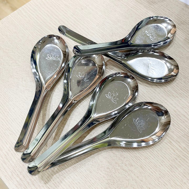 Combo 5  Thìa phở inox cán dài loại dày