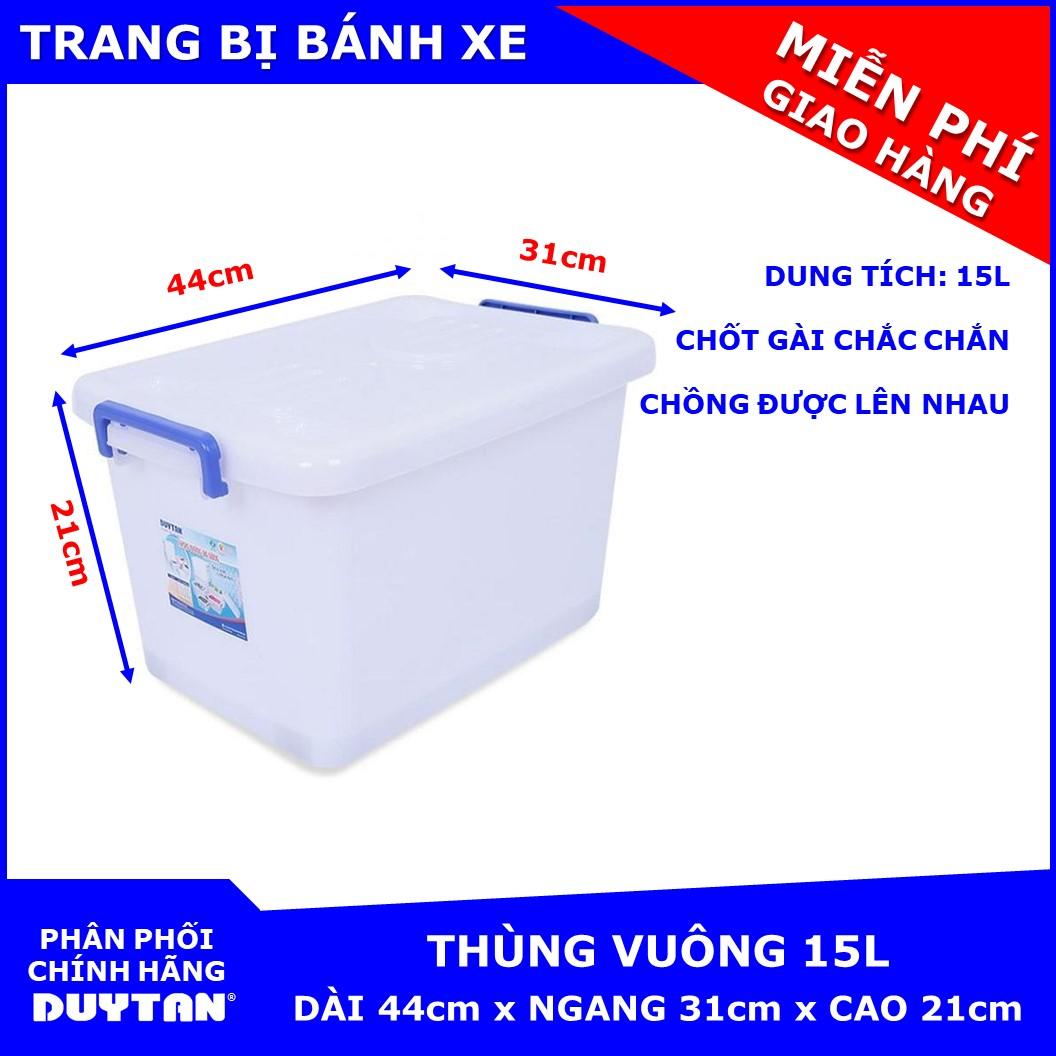Thùng nhựa đựng đồ đa năng Duy Tân 15L (Trắng)