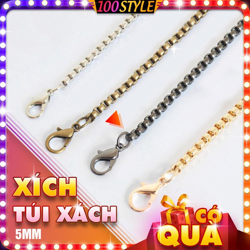 Dây đeo túi xách xích hình hộp vuông dày 5mm m680 - 100style.net