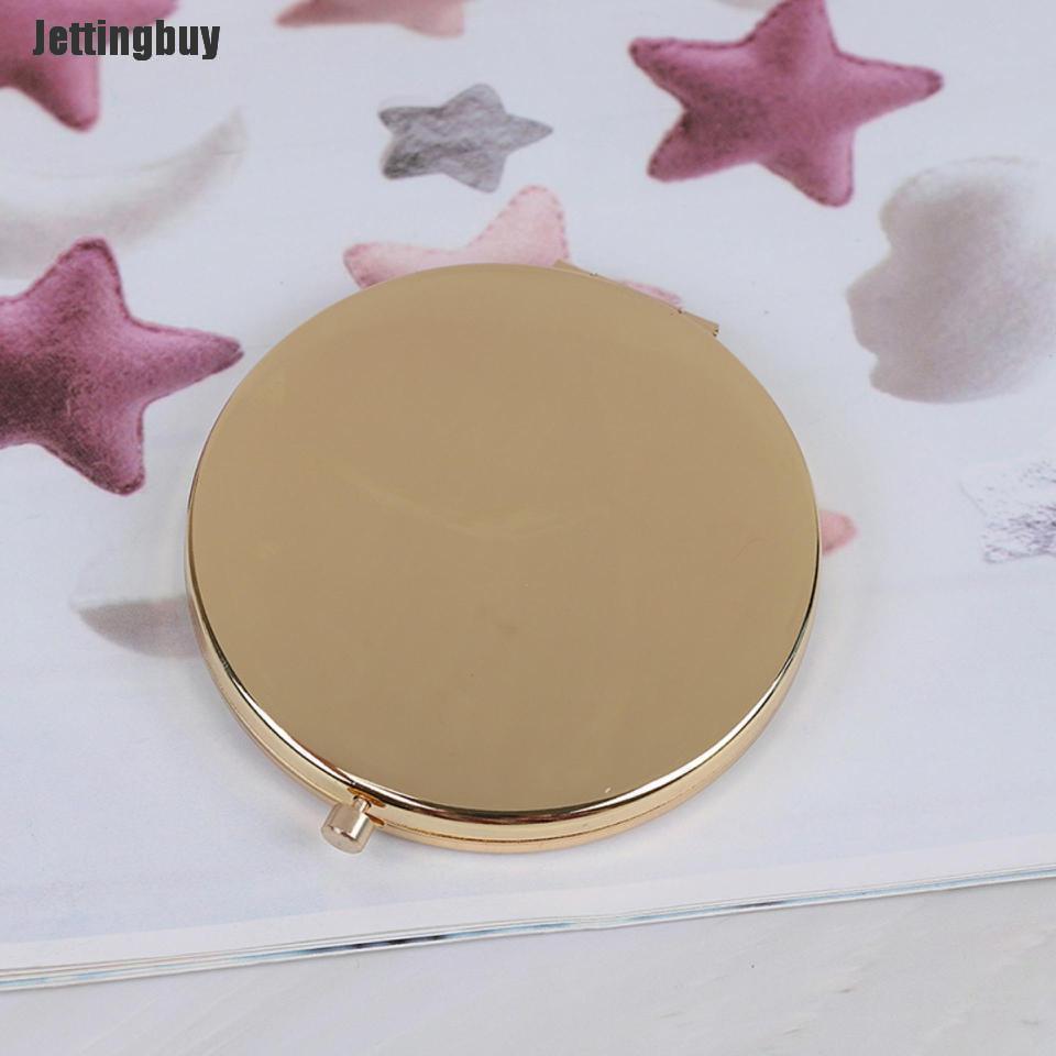 Vintage Alloy Compact Pocket Mirror Folded Makeup Cosmetic Mirror Magnifying