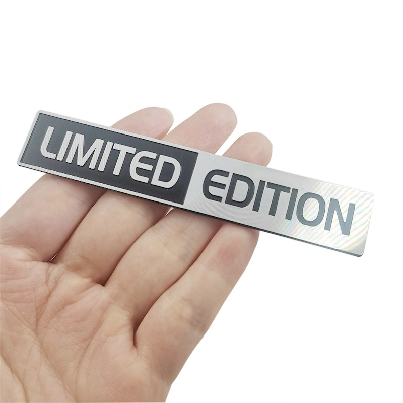 Tem decal, miếng dán chữ limited edition đen trắng kim loại trang trí xe hơi ô tô