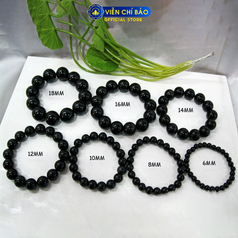 Vòng tay đá phong thủy Obsidian thời trang phụ kiện trang sức Viễn Chí Bảo V000012