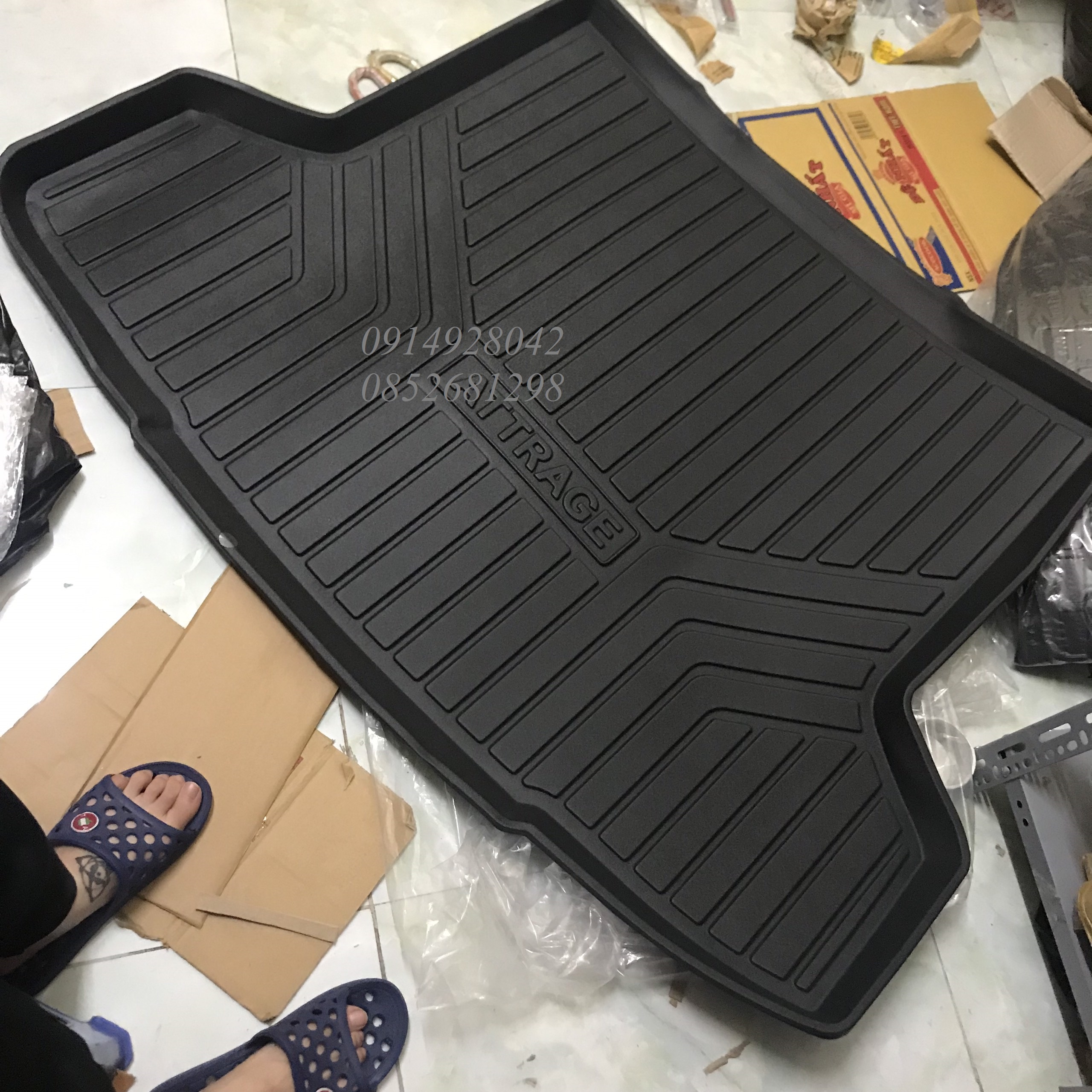 Thảm lót cốp nhựa dẻo xe Mitsubishi Attrage các fom2014-2021