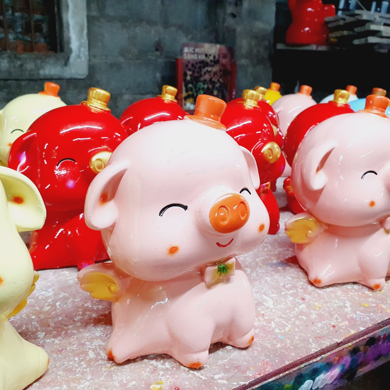 [Freeship Max] Heo đất đựng tiền hình heo thiên thần cánh [heodatyeuthuongonline]