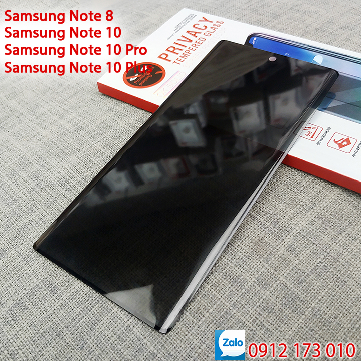 Kính chống nhìn trộm samsung galaxy note 8 - note 10 - note 10 plus - note 10 pro full màn hình 9d / kính cường lực samsung note 8 , 10 plus tràn màn hình - chống nhìn trộm - seashop