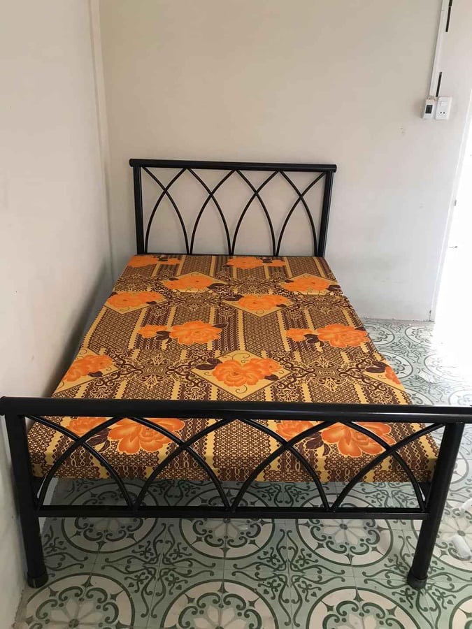 Giường sắt kiểu gỗ cao cấp 140×200