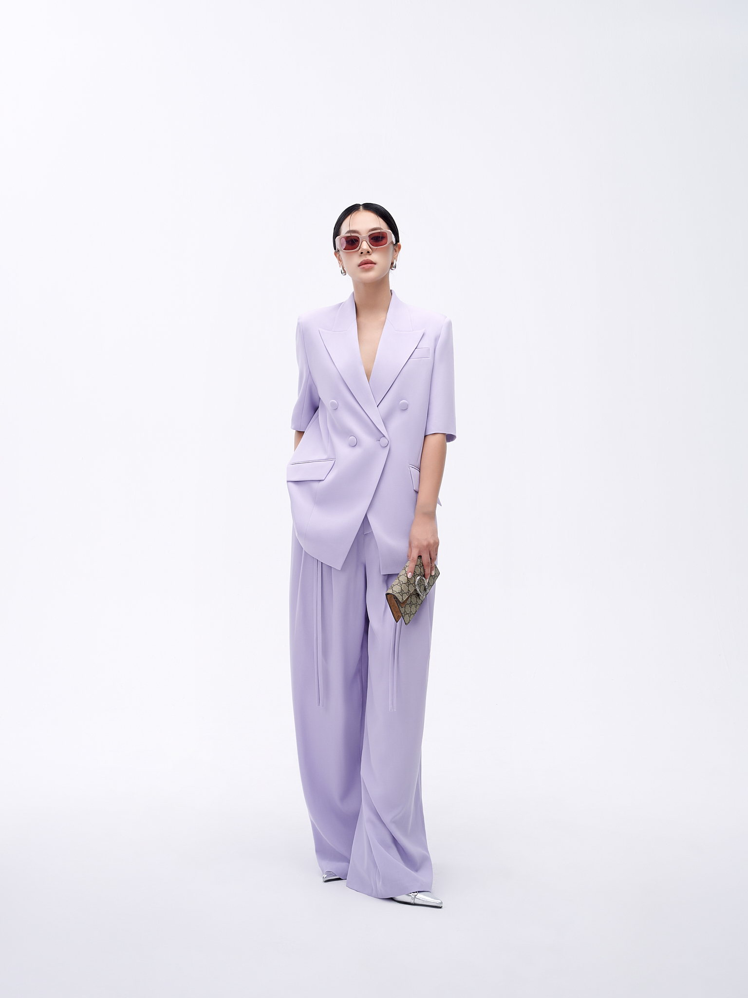 Quần thời trang ống rộng cạp cao - ESTHER STUDIOS - Mega Pants - Violet
