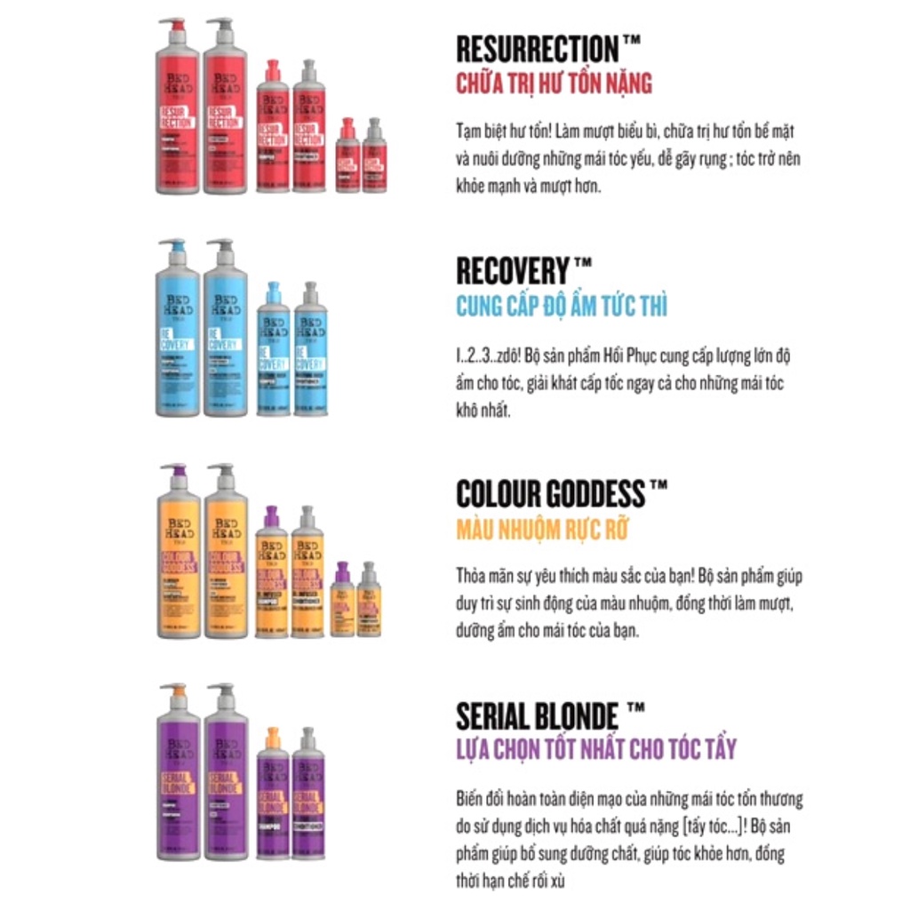 Combo Dầu Gội Xả Tigi Bed Head - Chính hãng