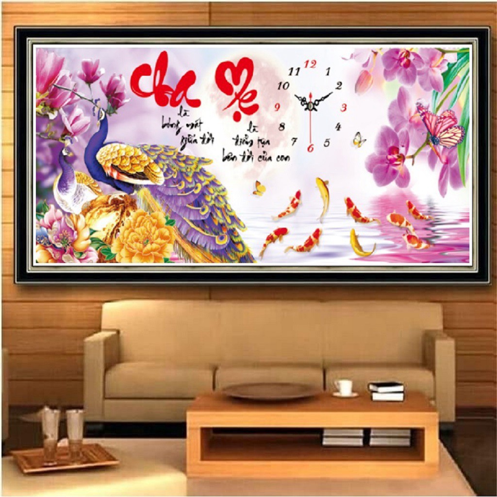 Tranh đính đá cao cấp Venus Cha Mẹ- KT:90x45cm