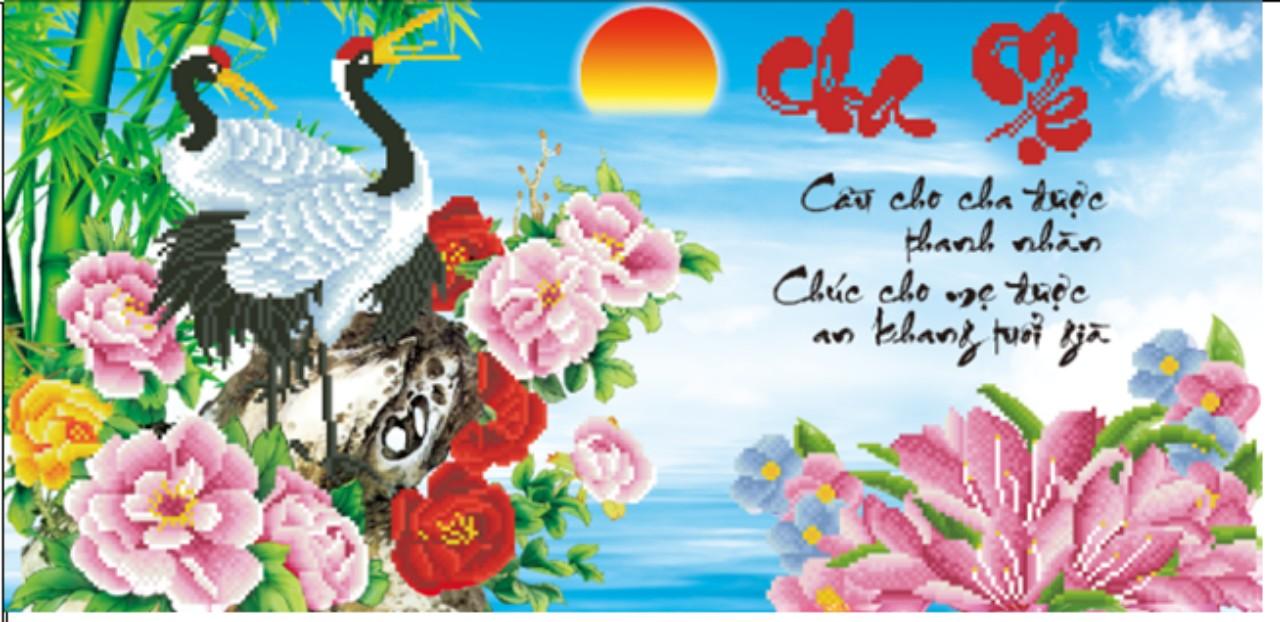 Tranh thêu cha mẹ dv6013