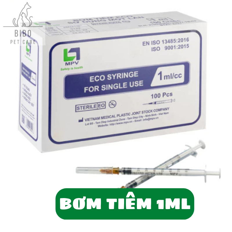 Bơm tiêm xylanh 1ml, 3ml, 5ml, 10ml, 20ml dùng rút th.uốc, sữa, nước, thức ăn cho thú cưng - bibopetcare