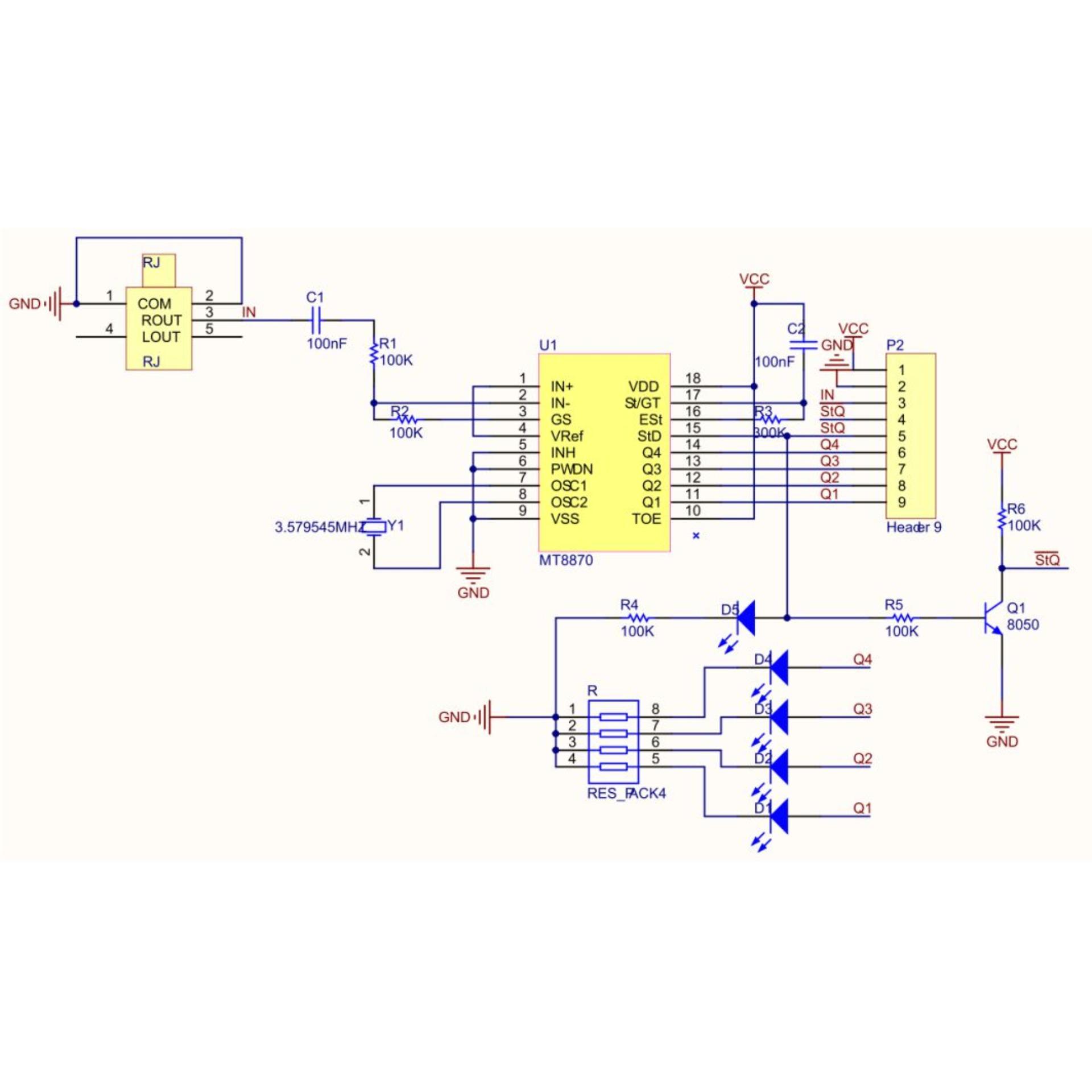 Module MT8870 DTMF module giải mã keytone kde2194