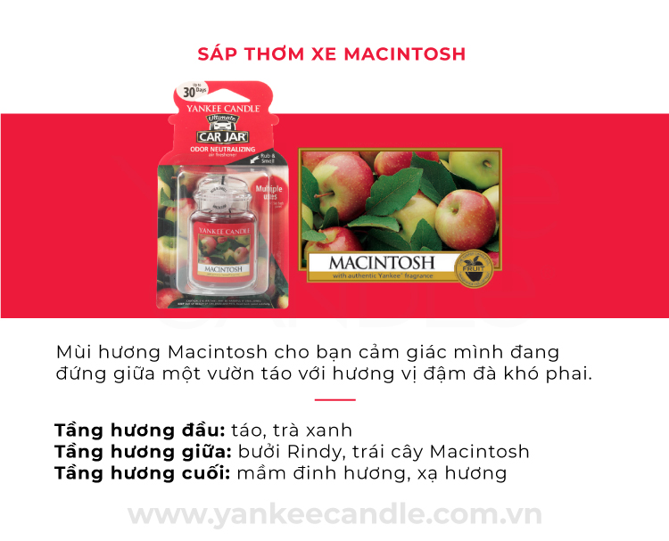 Sáp thơm xe Yankee Candle - Macintosh