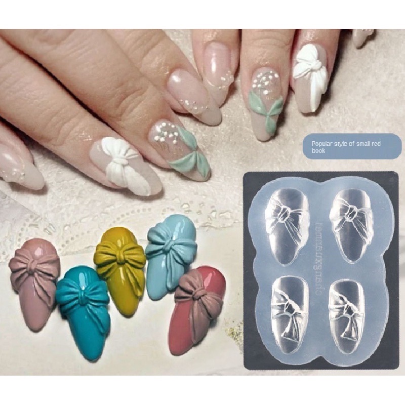 Khuôn làm hoa,nơ trang trí móng bằng silicone