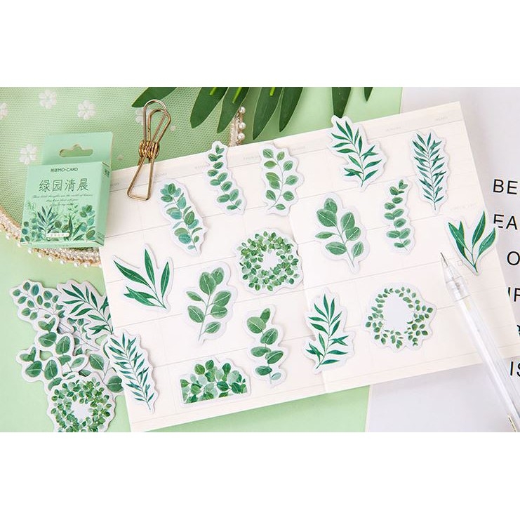 Bộ 45 Sticker Hàn Quốc hình Cây Cỏ dán trang trí E18