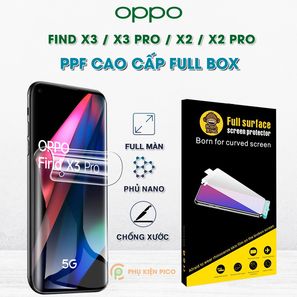 Dán màn hình Find X2 / Find X2 Pro / Find X3 / Find X3 Pro full màn dẻo trong suốt chính hãng Moxiao Xing PPF tự phục hồi vết xước - Dán dẻo Oppo Find X2