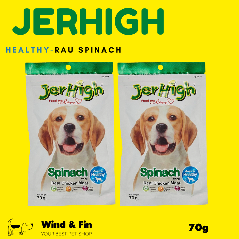 Snack Cho Chó JERHIGH Chicken Spinach Stick 70g