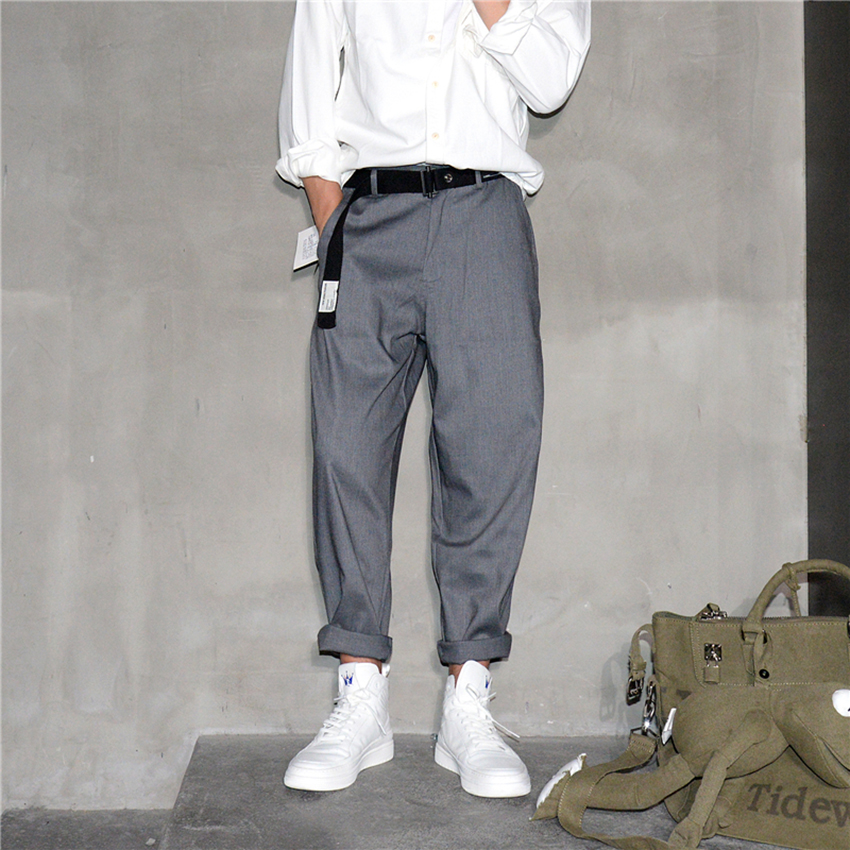 Quần Tây Âu Baggy Nam Chinos Xắn Gấu Ống Suông Basic Lưng Cài Kiểu Dáng Thanh Lịch Kèm Dây Lưng Vải Kiểu Dáng Hàn Quốc Thời Trang FORHIMCS2 JOGGER NAM 9000066C3