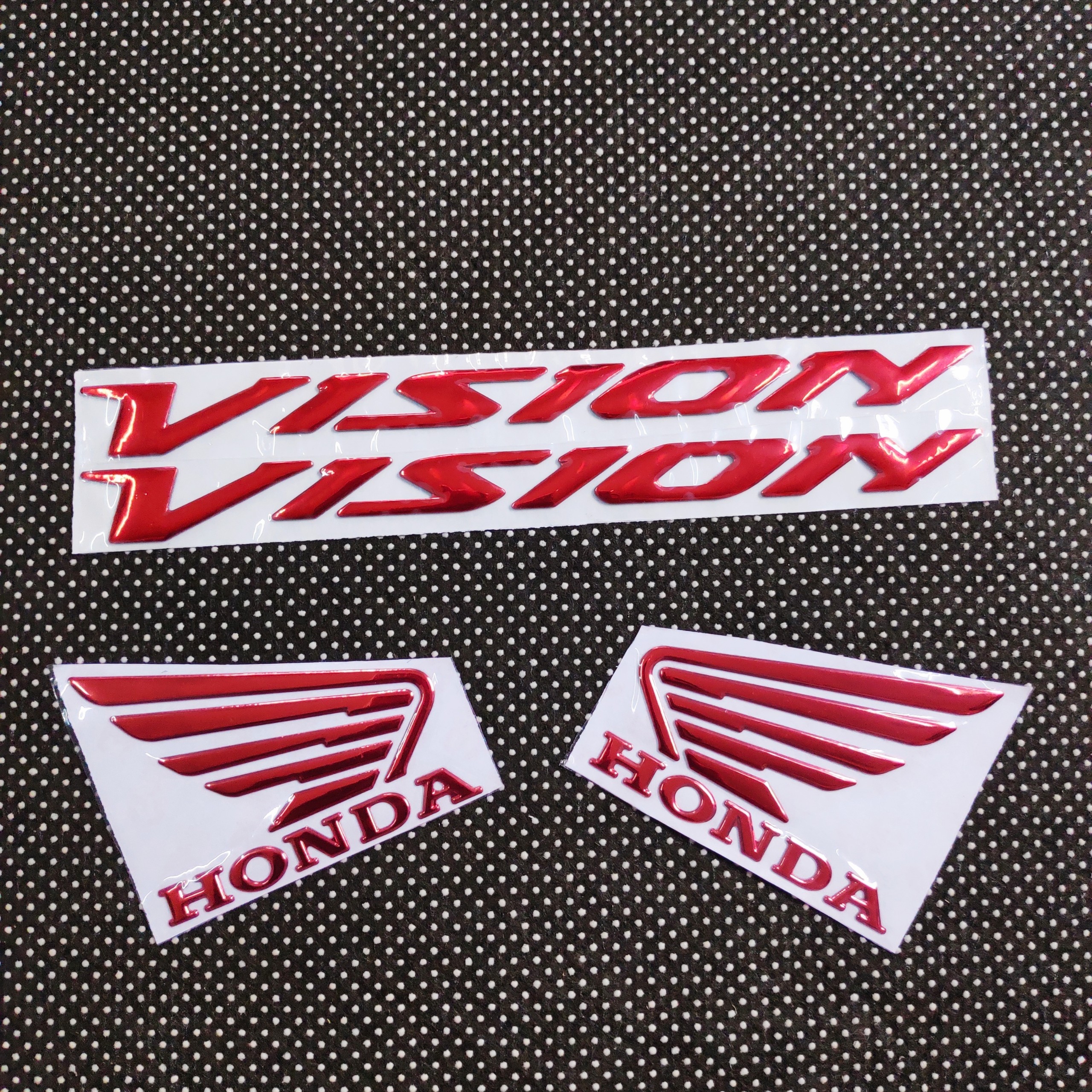 [COMBO VISION] TEM CHỮ XE VISION NỔI DẺO,TEM CÁNH CHIM HONDA NỔI DẺO CAO CẤP NHƯ ZIN KEO SIÊU DÍNH (MÀU ĐỎ)