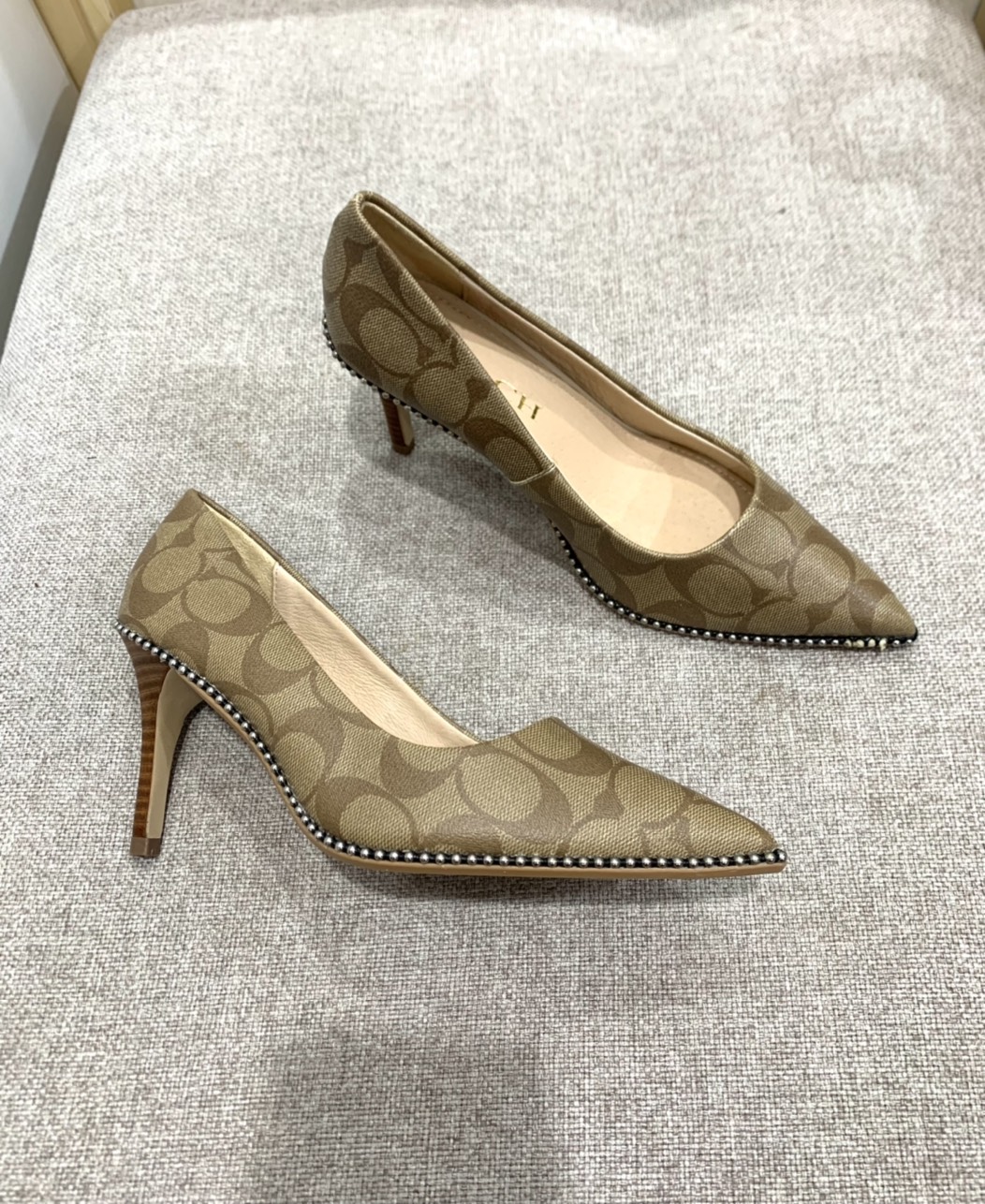 Giầy Coach Nữ Gót Nhỏ Cao 8cm Hàng Da Thật
