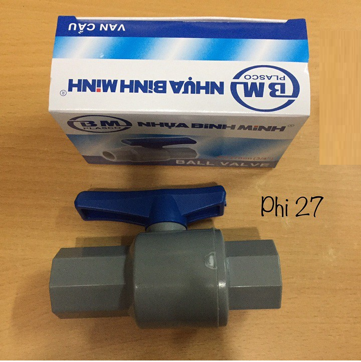 VAN KHÓA NƯỚC - BÌNH MINH PVC: Phi 21, Phi 27, Phi 34, Phi 42, Phi 49