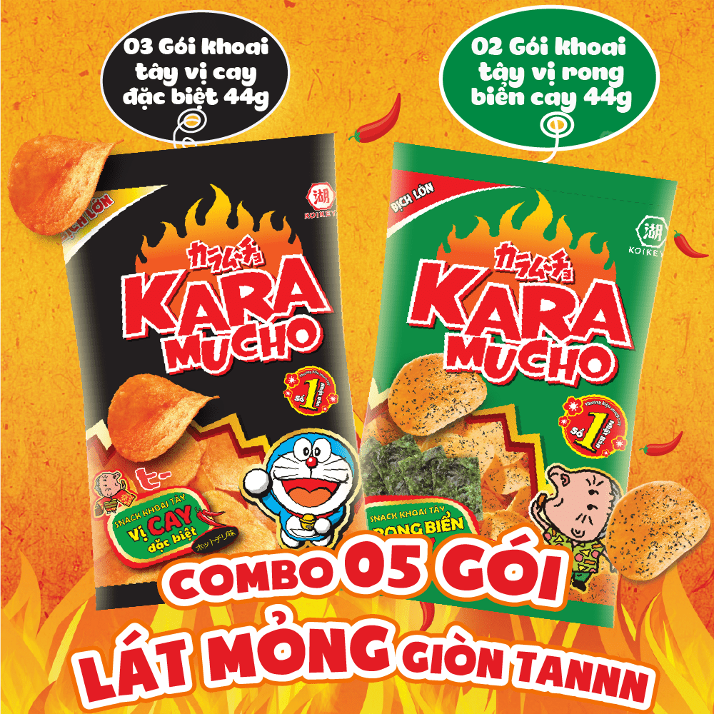 Combo 5 gói Karamucho lát mỏng giòn tan 44g