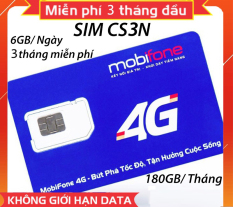 Sim 4G Mobifone CS3N 6G/Ngày – Trọn gói 3 tháng Không Cần Nạp Tiền – DATA TỐC ĐỘ CAO