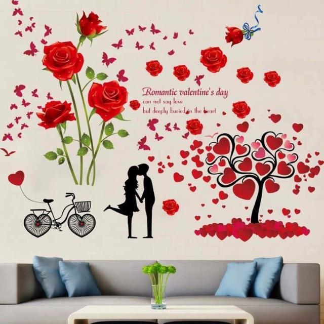 Decal Dán Tường Đôi Uyên Ương ( 1m6*1m3)