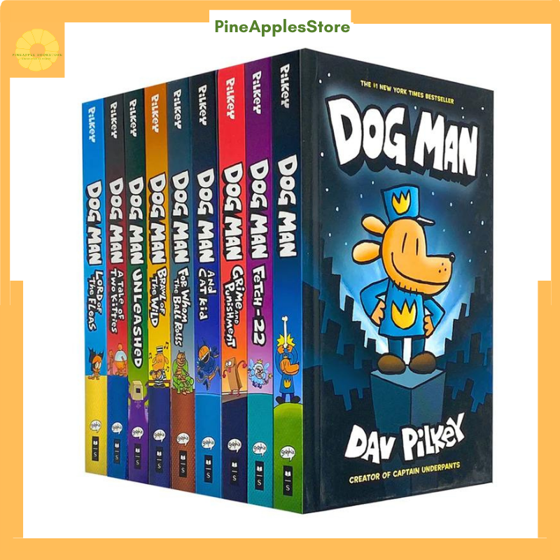 Truyện thiếu nhi DOG MAN bộ 14 books nhập khẩu