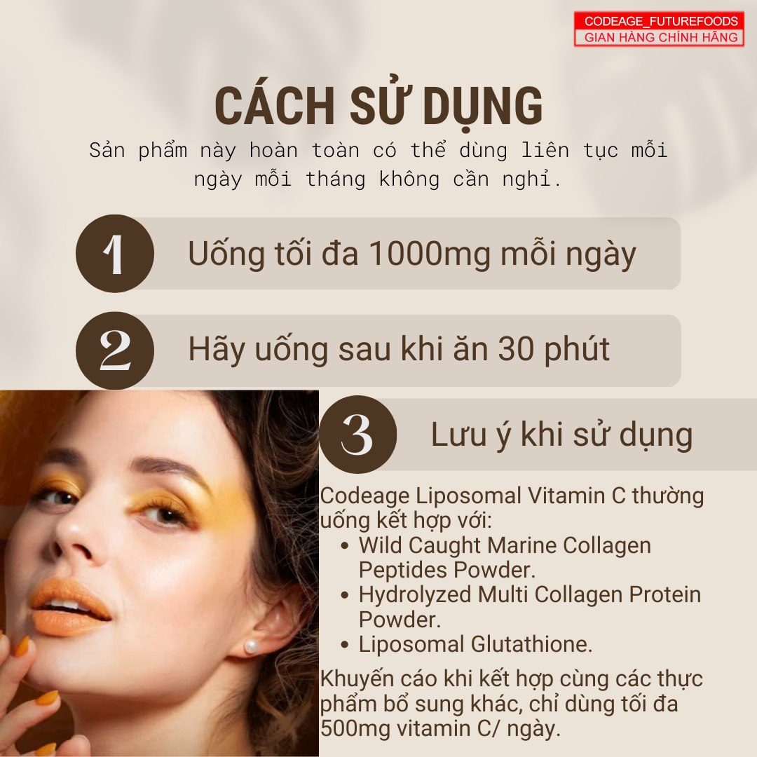 Combo Sáng Da, Chống Lão Hóa Và Chống Nắng Codeage Collagen Peptides + Codeage Liposomal Vitamin C