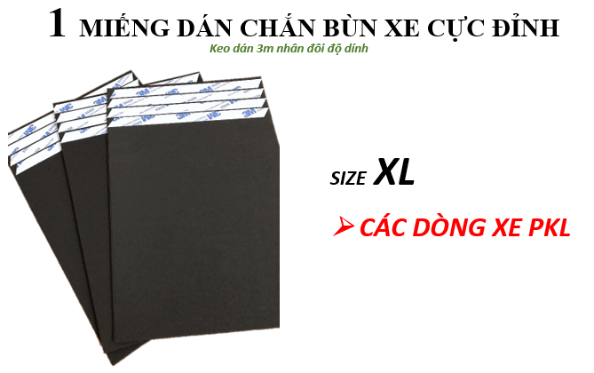 1 Miếng dán chắn bùn xe (Keo 3M nhân đôi độ dính)