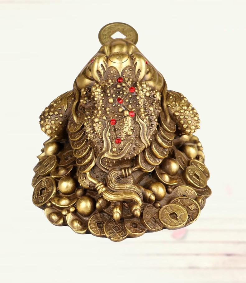 Tượng Thiềm thừ - Bằng đồng thau cao 10cm