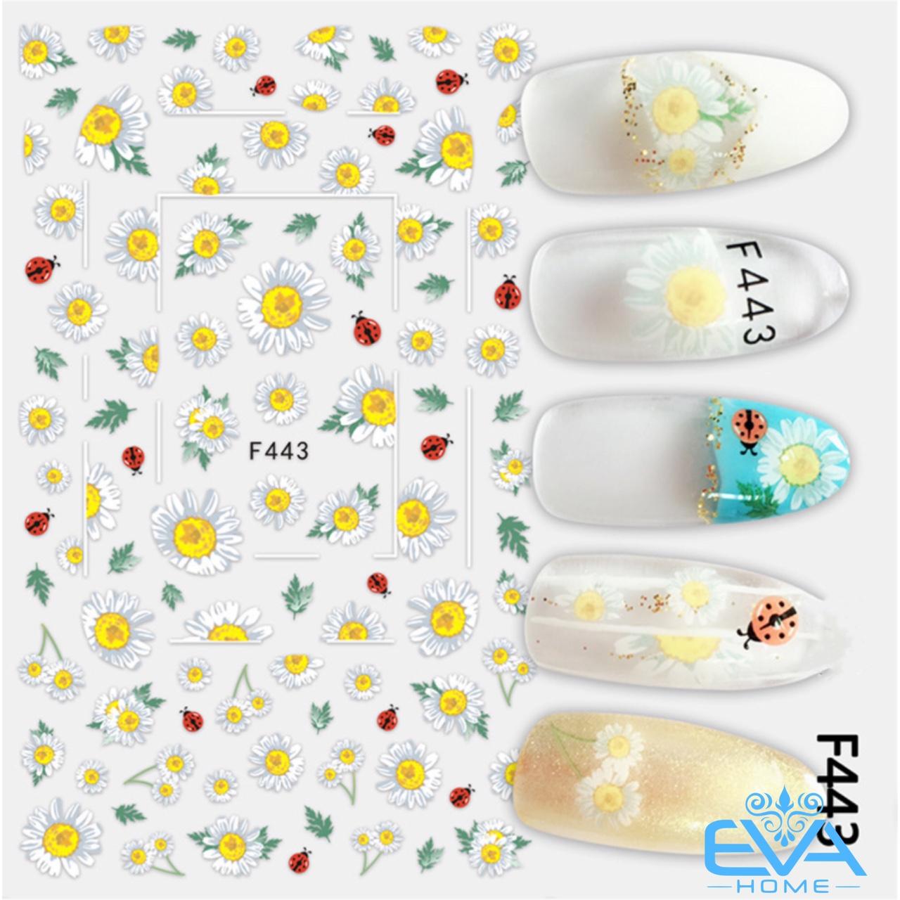 [HCM]Miếng Dán Móng Tay 3D Nail Sticker Tráng Trí Hoạ Tiết Bông Hoa F443