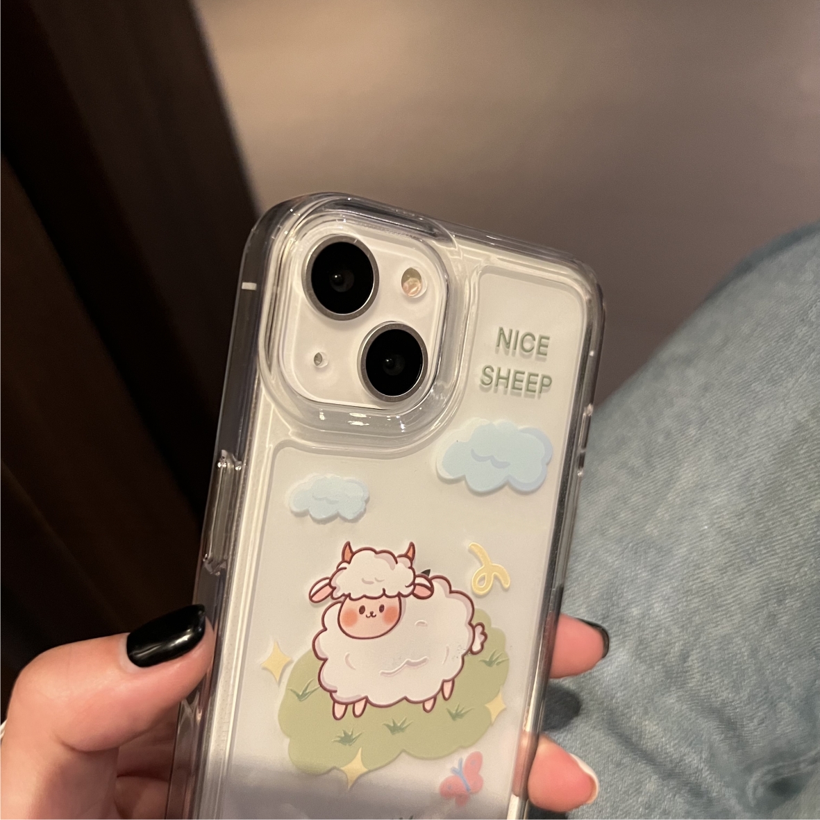Ốp Lưng Silicon Trong Suốt Space Bảo Vệ Camera Nice Sheep