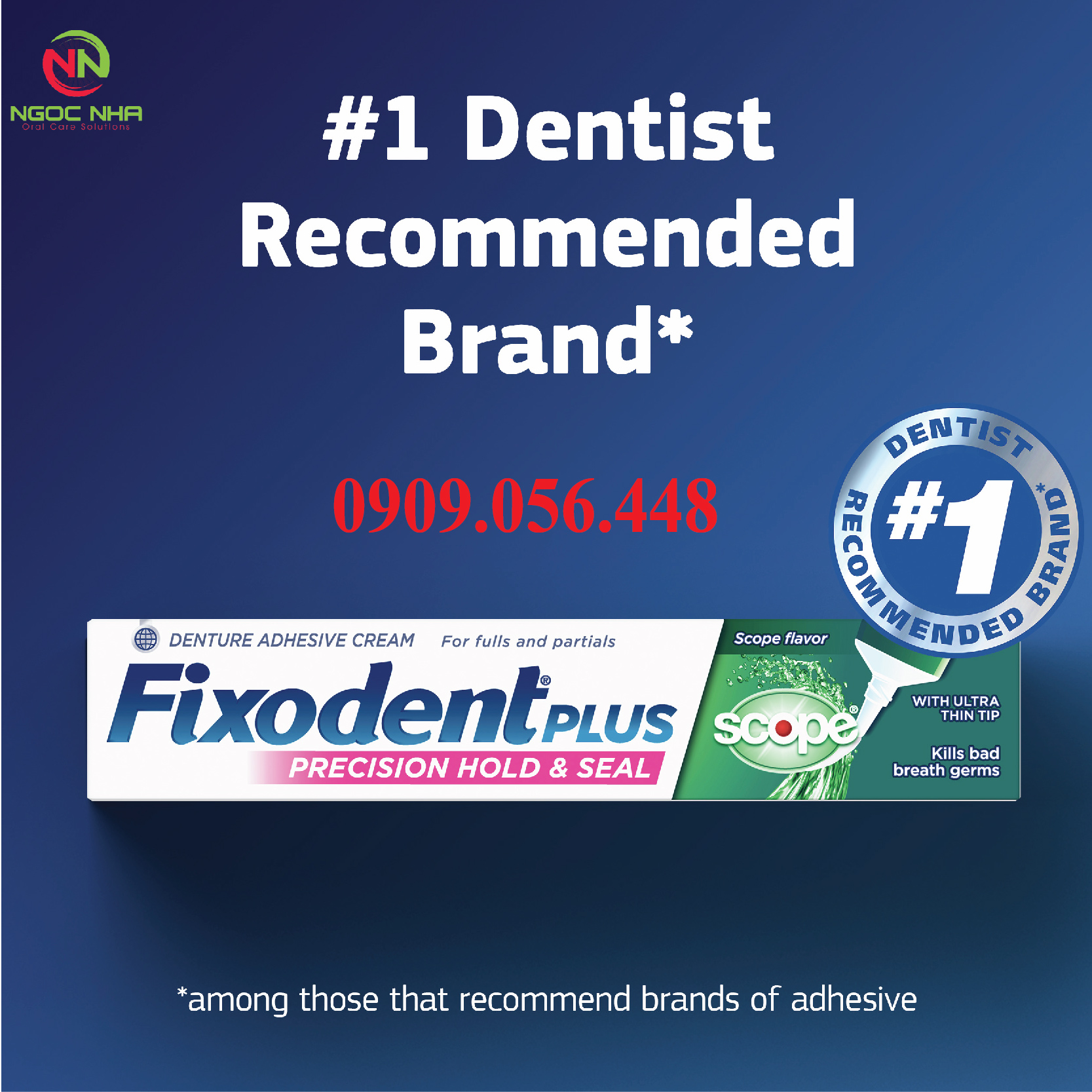Keo dán hàm răng giả Fixodent Plus Scope 57g/ Mỹ