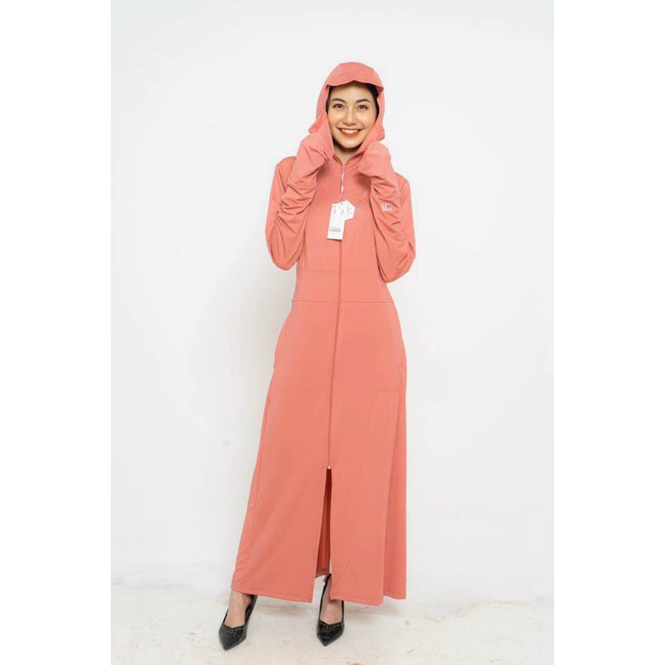 ÁO CHOÀNG DÀI TAY chống nắng GU cao cấp thông hơi phiên bản 2021 - Mũ có khoá