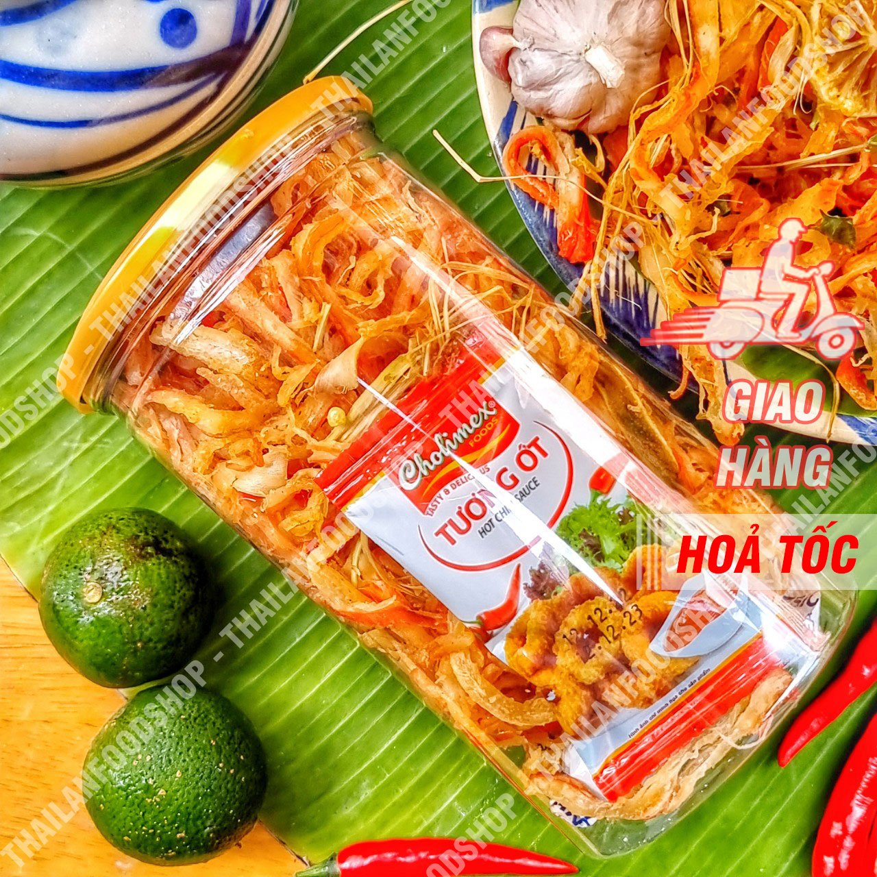 Mực Sợi Tomyum ( Mực Sợi Sốt Thái) - Lon 300gr