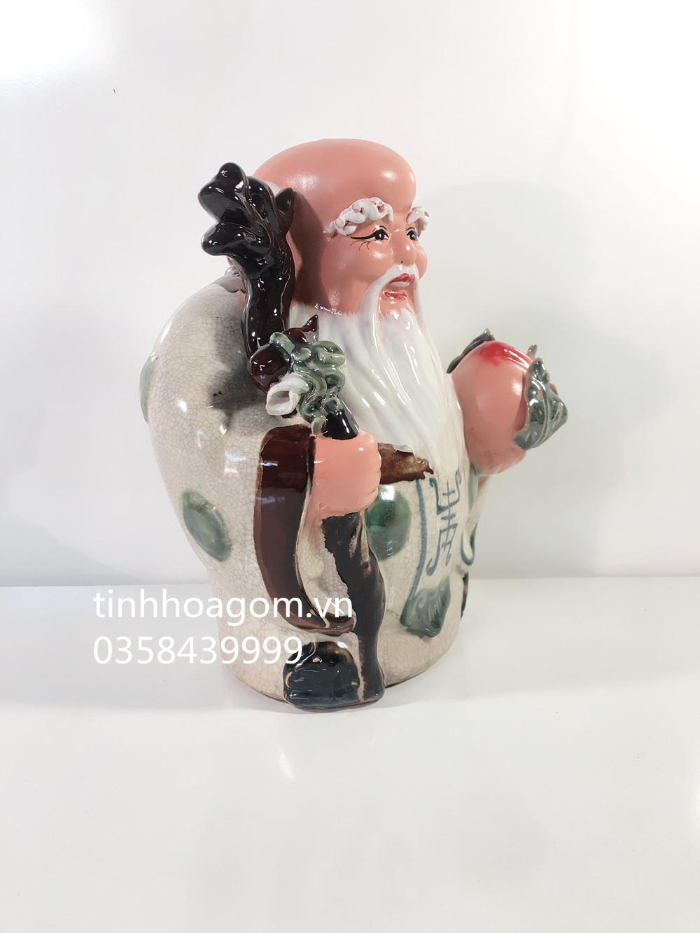 Tượng tam đa no đủ gốm sứ Bát Tràng cao 33cm