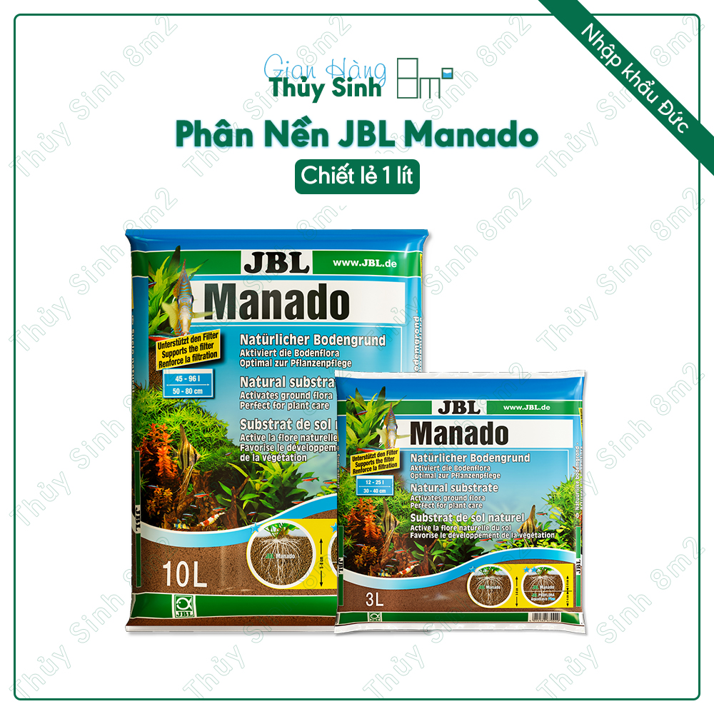 Phân nền trơ jbl manado brown cao cấp hạt nhỏ mịn sạch cho hồ thủy sinh - 8m2