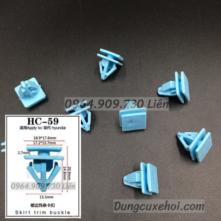 Bộ 20 đinh tán , chốt vít nở vit Nhựa Loại 1 cho xe hơi ô tô hyundai Nhựa Nylon Polyme AHC59