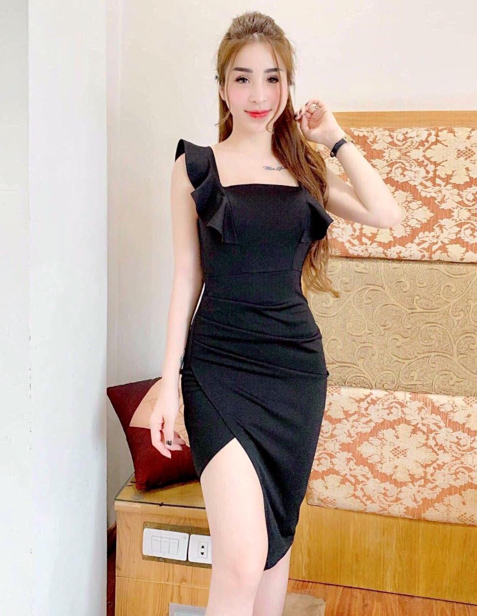 Đầm Ôm Body Cánh Tiên Xẻ Đùi Freesize 40-55kg Phù Hợp Với Mọi Phong Cách. Mai khanh