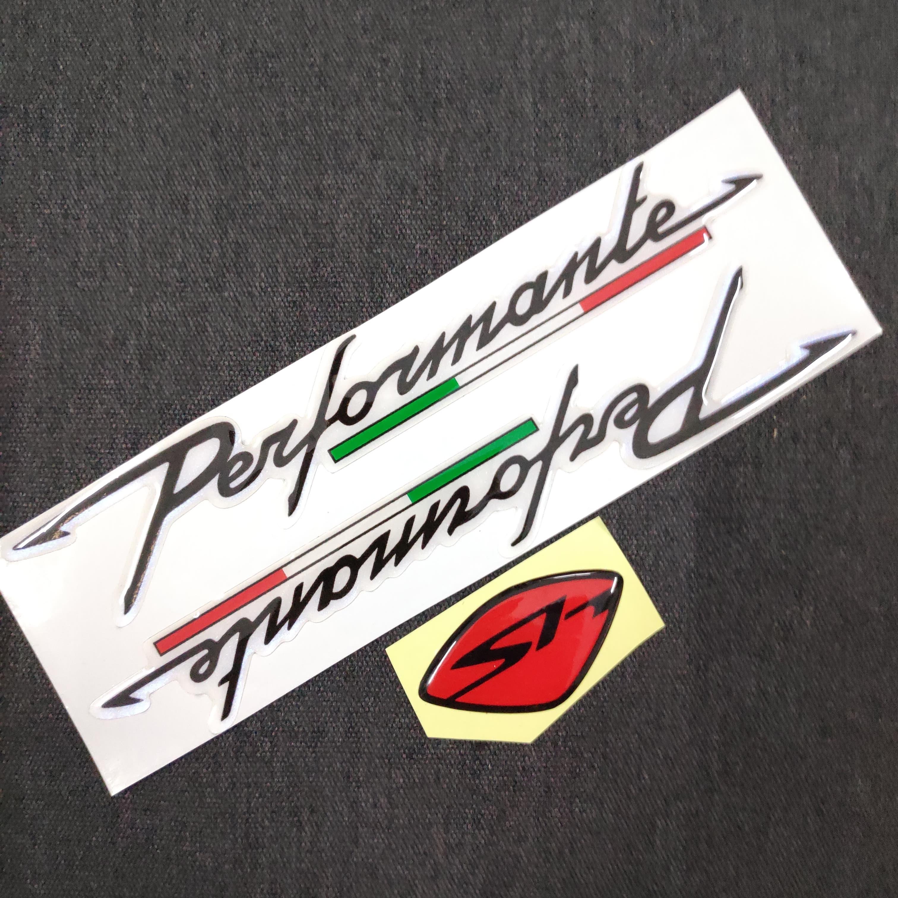 [COMBO HOÀN HẢO] TEM CHỮ NỔI SH MÀU ĐỎ ĐEN KẾT HỢP CHỮ NỔI PERFORMANTE ĐEN SANG TRỌNG CHO XE SHVN,SH Ý .