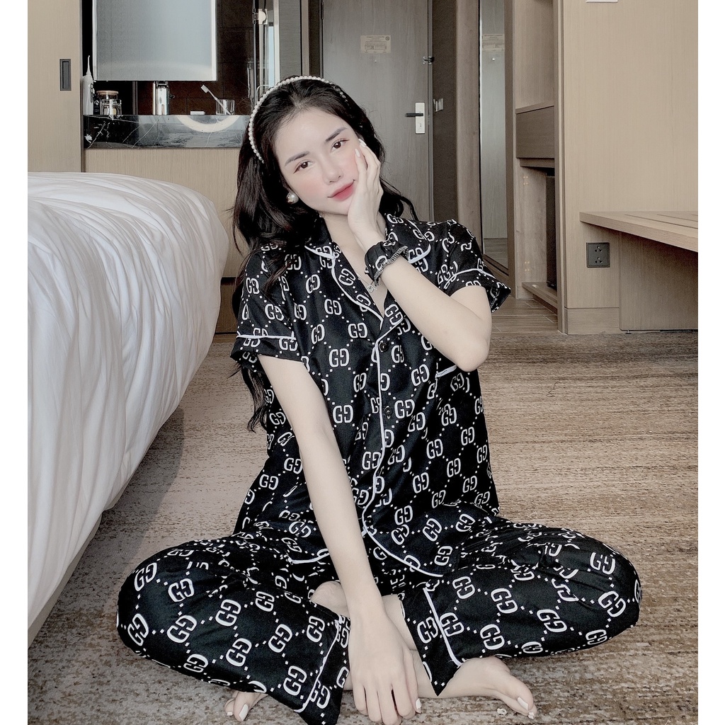 Đồ bộ nữ pijama lụa ngủ mặc nhà Kate Thái tay ngắn quần dài bigsize dễ thương KOSAVA