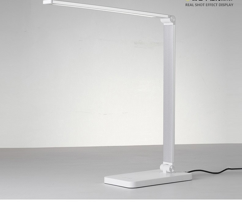 Đèn học LED chống cận thị để bàn, đèn đọc sách nút cảm ứng với 3 chế độ sáng và 5 chế độ màu tích hợp sạc không dây 10W + Sạc USB 2A