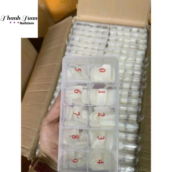 Móng úp chân dài đủ size (5,6,7,8,9)hộp 500 móng phom vuông