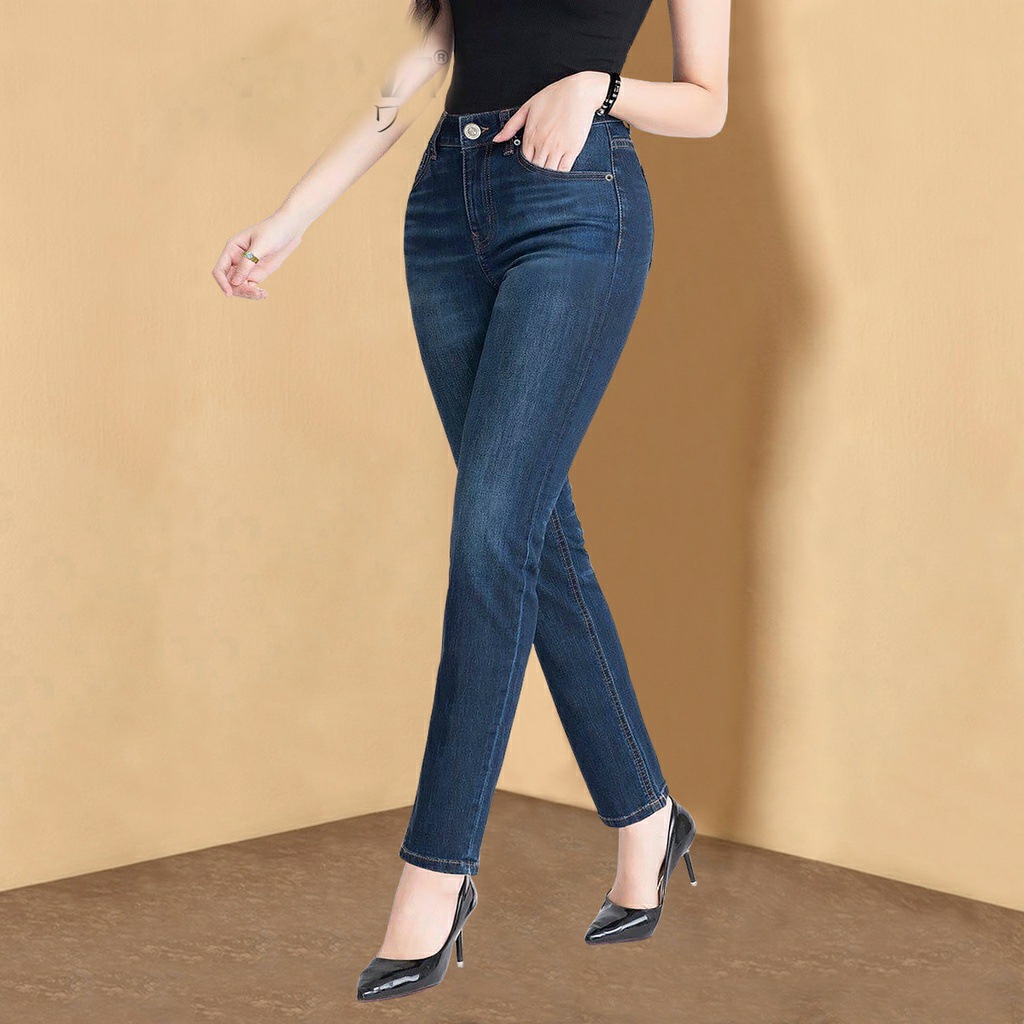 [HCM]Quần Jeans Nữ Quần Bò Nữ Lưng Cao Cotton 100%  Co Giãn 4 Chiều Dáng Skinny Xuất Khẩu Cao Cấp