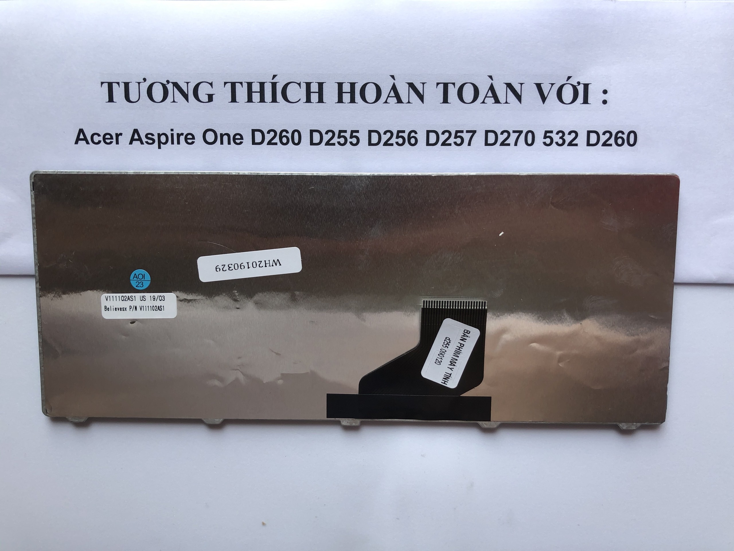 Bàn phím cho acer aspire one d255 d257 đen- bảo hành 12 tháng toàn quốc hàng mới